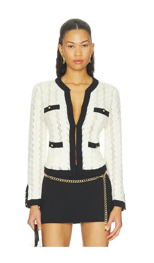 L'Agence Zephyra Pointelle Cardigan