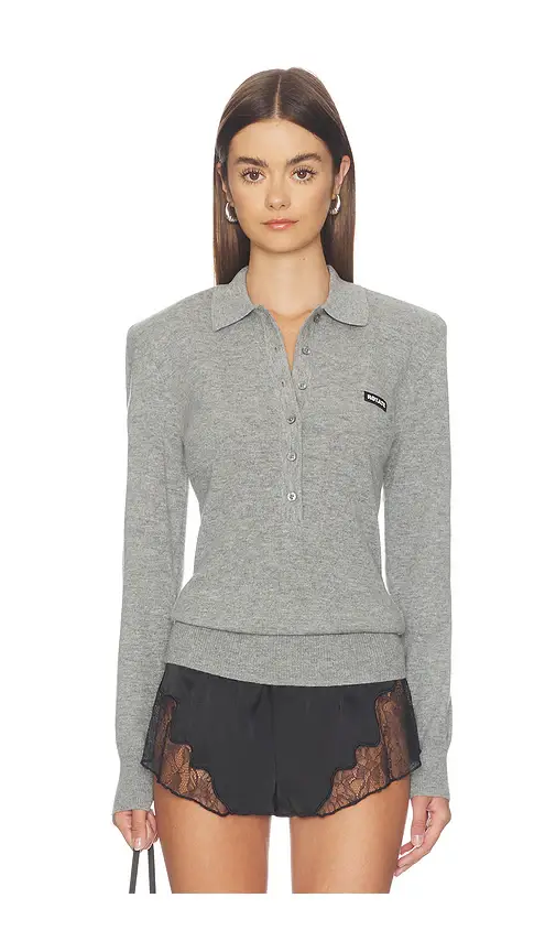 ROTATE Wool Longleeve Polo | Image 1 ROTATE Wool Longleeve Polo | Image 1