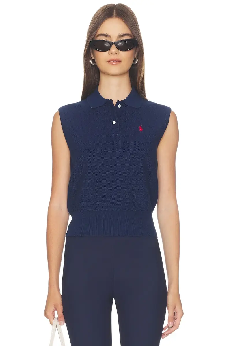 Polo Ralph Lauren Sleeveless Polo Knit Collar Pullover
