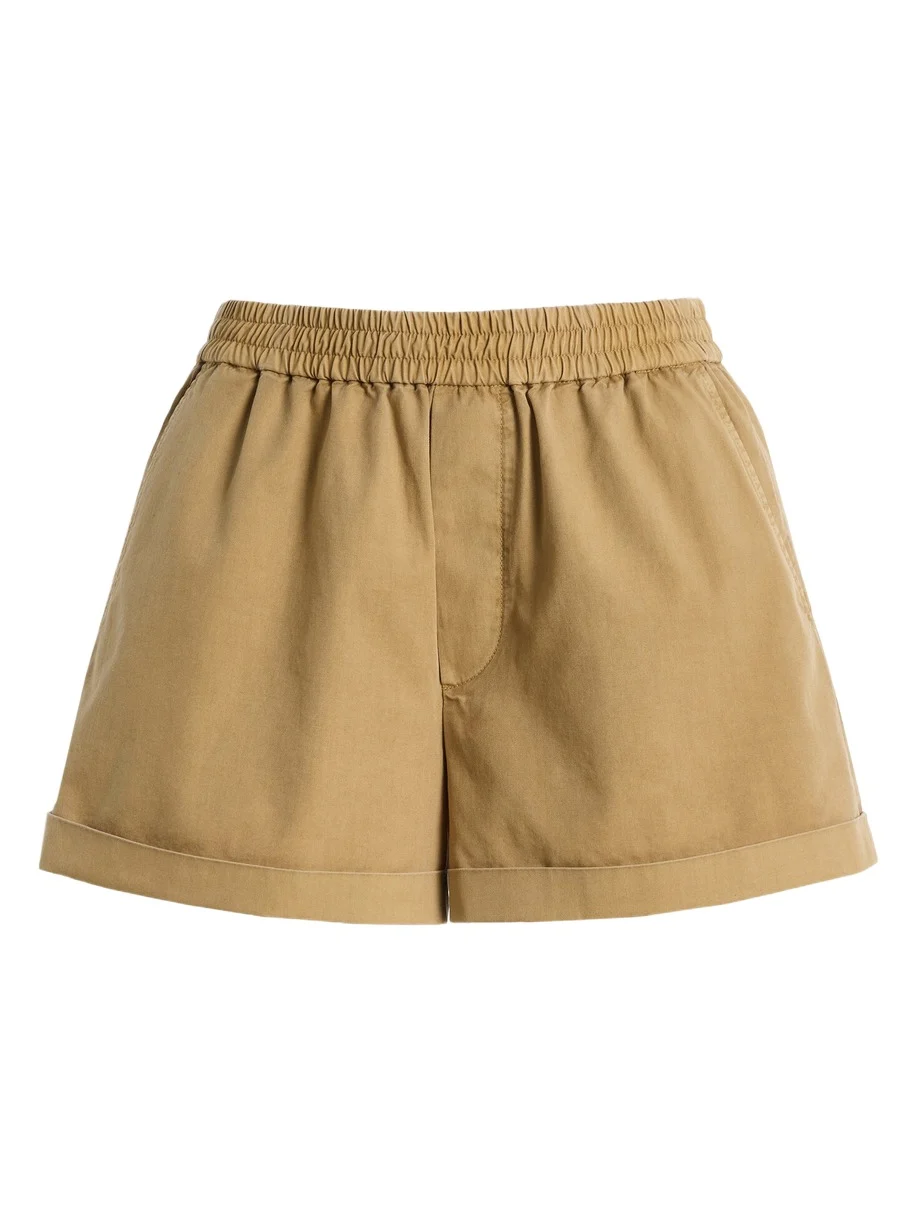 FRAME x Sotheby's Cuffed Cotton Mini Shorts