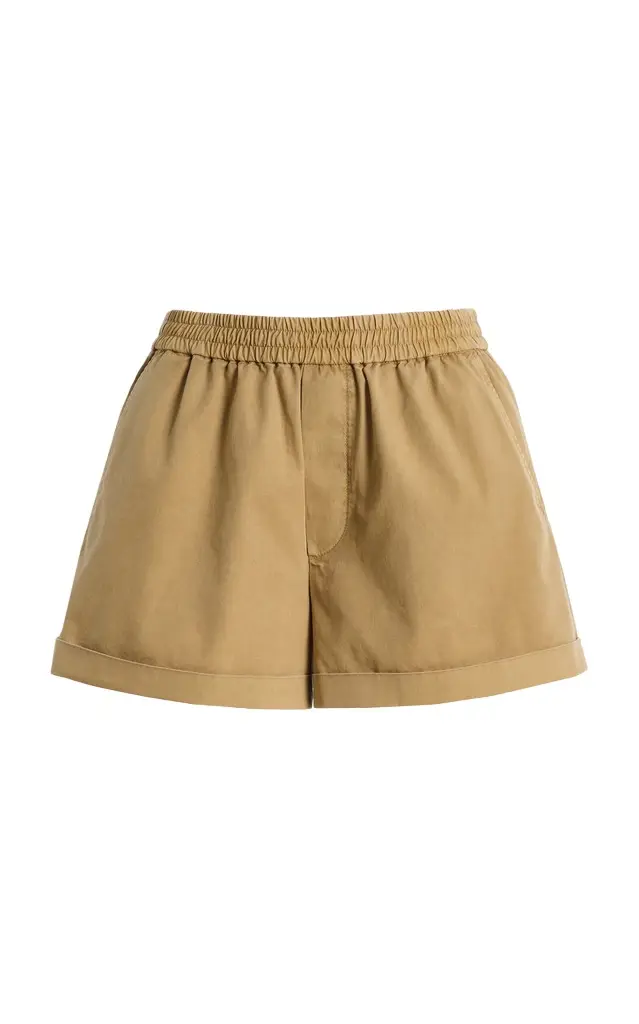 Frame x Sotheby's Cuffed Cotton Mini Shorts