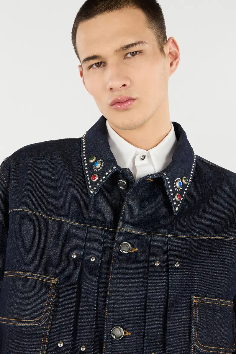 Roberto Cavalli Denim Jacket With Studs And Stones | Thumbnail 5 Roberto Cavalli Denim Jacket With Studs And Stones | Thumbnail 5