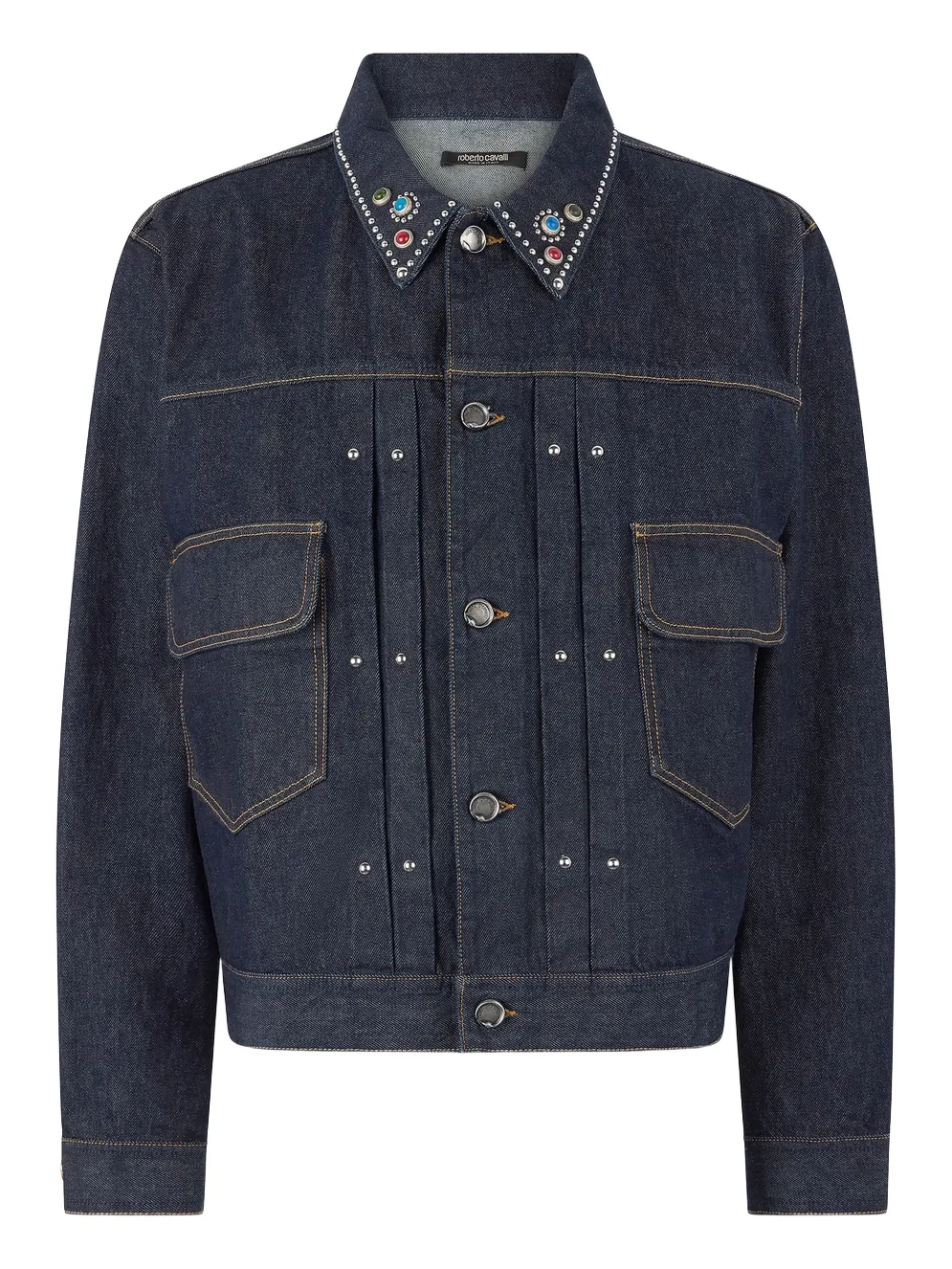 Roberto Cavalli Denim Jacket With Studs And Stones