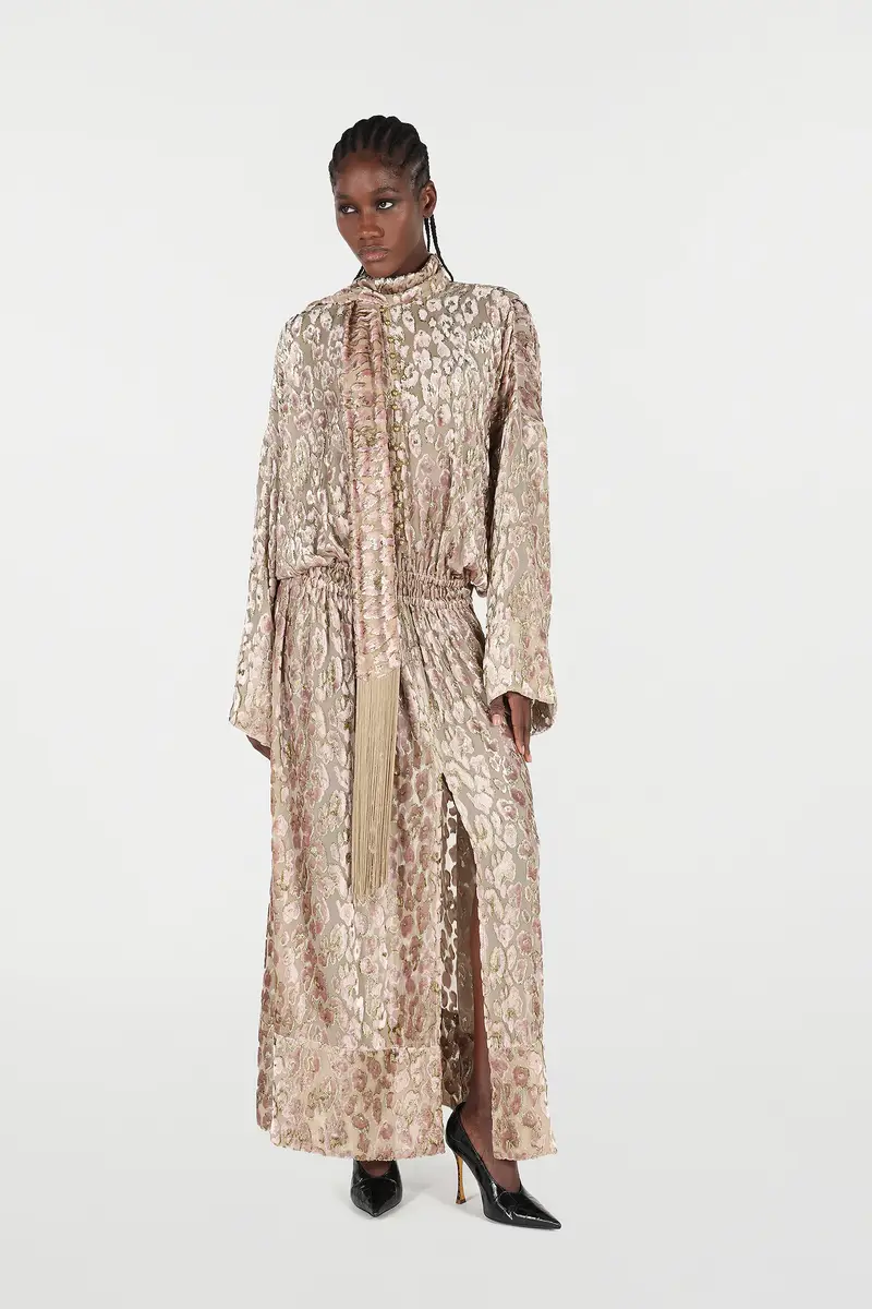 Roberto Cavalli Long Dress With All-Over Dappled Pattern | Thumbnail 7 Roberto Cavalli Long Dress With All-Over Dappled Pattern | Thumbnail 7