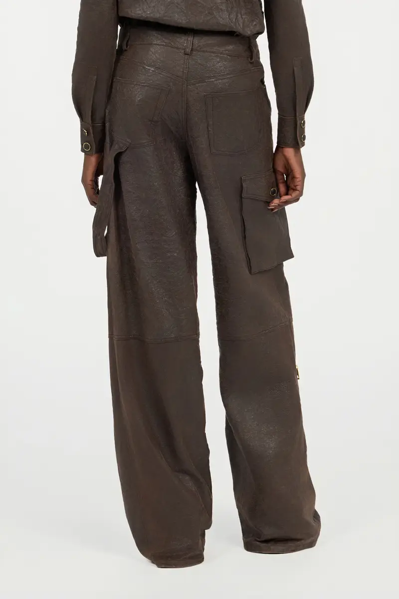 Roberto Cavalli Dark Brown Genuine Leather Pants | Thumbnail 3 Roberto Cavalli Dark Brown Genuine Leather Pants | Thumbnail 3