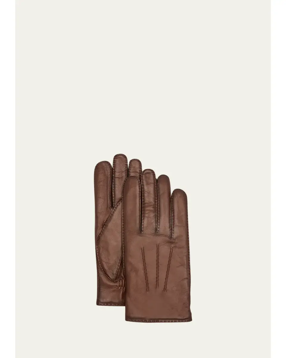 Agnelle Men's Patina Leather Gloves | Image 1 Agnelle Men's Patina Leather Gloves | Image 1