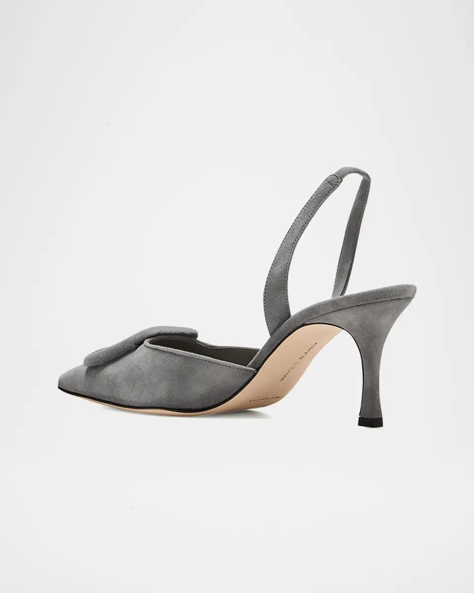 Manolo Blahnik Maysli Suede Buckle Halter Pumps | Thumbnail 4 Manolo Blahnik Maysli Suede Buckle Halter Pumps | Thumbnail 4