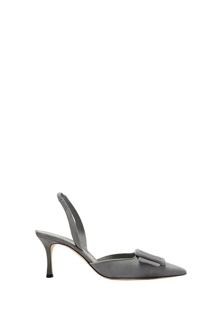 Manolo Blahnik Maysli Suede Buckle Halter Pumps | Image 1 Manolo Blahnik Maysli Suede Buckle Halter Pumps | Image 1