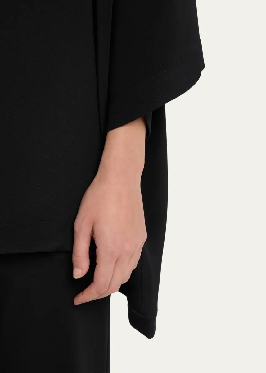 Eskandar Three-Quarter Sleeve Bateau Neck Tunic Top (Long) | Thumbnail 5