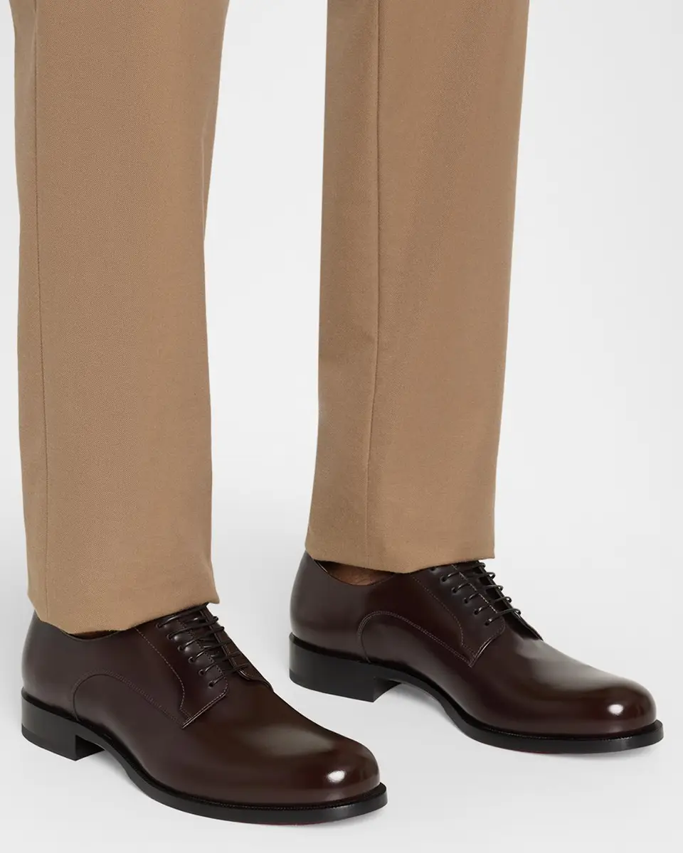 Christian Louboutin Men's Moustachou Red-Sole Leather Derby Shoes | Thumbnail 2 Christian Louboutin Men's Moustachou Red-Sole Leather Derby Shoes | Thumbnail 2