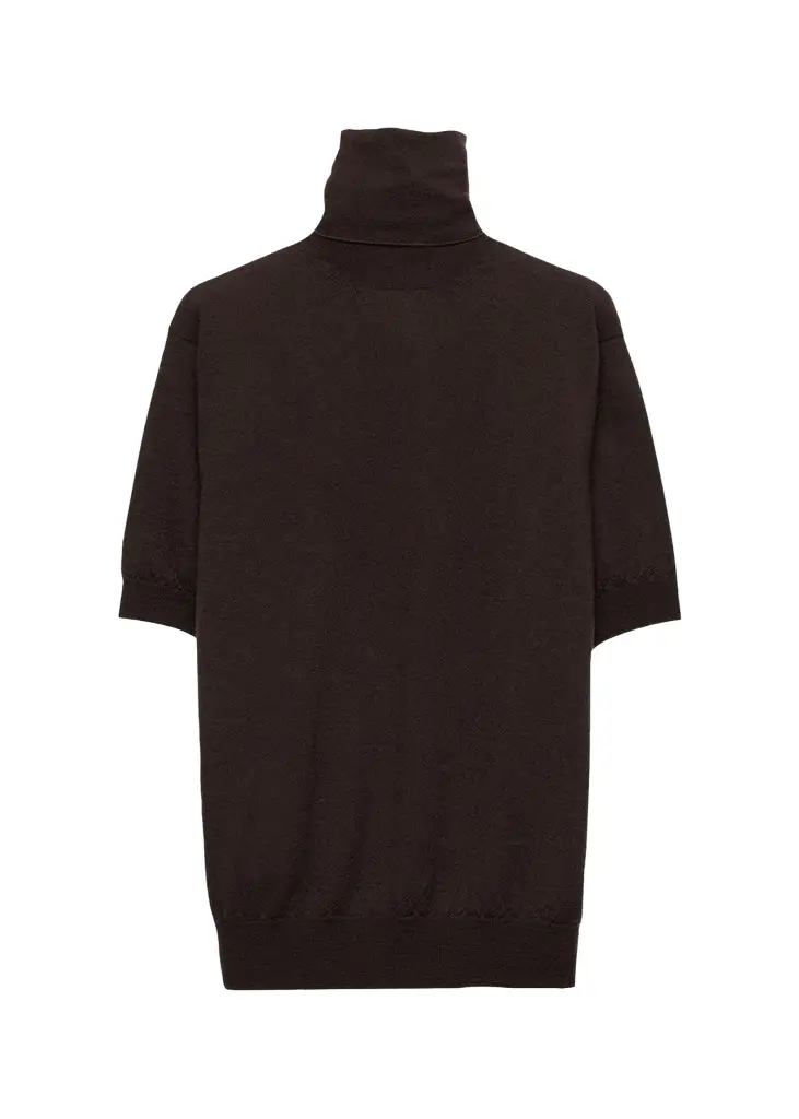 Prada Turtleneck Superfine Cashmere Short-Sleeve Sweater | Image 1 Prada Turtleneck Superfine Cashmere Short-Sleeve Sweater | Image 1