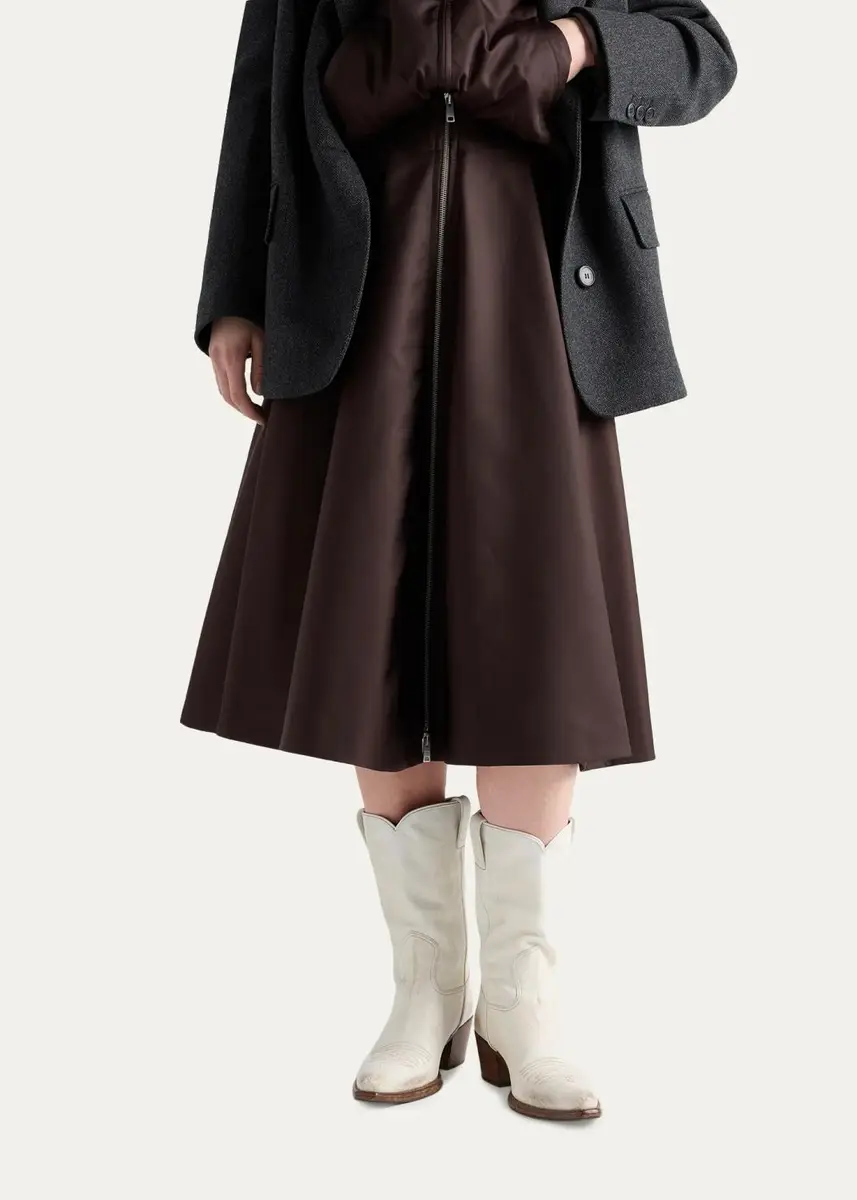 Prada Re-Nylon Zip-Front Midi Skirt | Thumbnail 4 Prada Re-Nylon Zip-Front Midi Skirt | Thumbnail 4