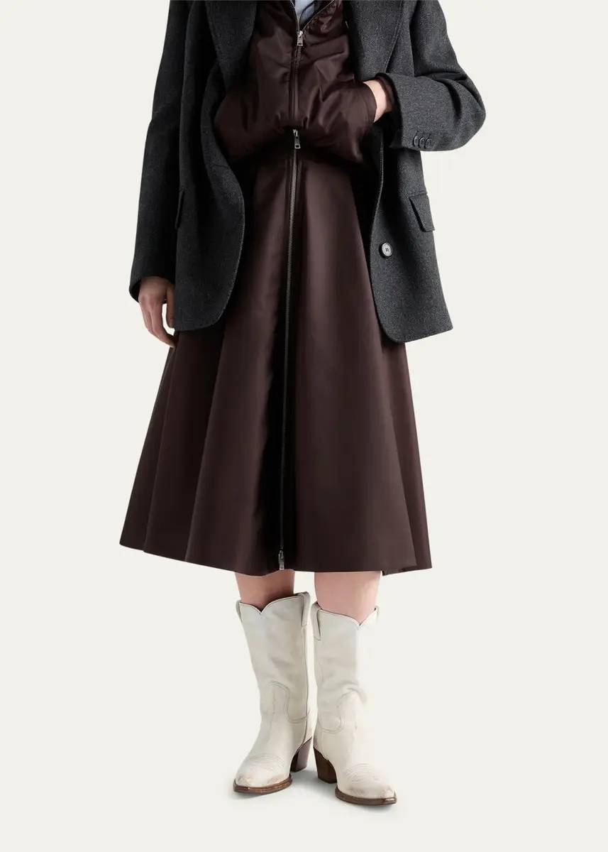 Prada Re-Nylon Zip-Front Midi Skirt | Thumbnail 8 Prada Re-Nylon Zip-Front Midi Skirt | Thumbnail 8