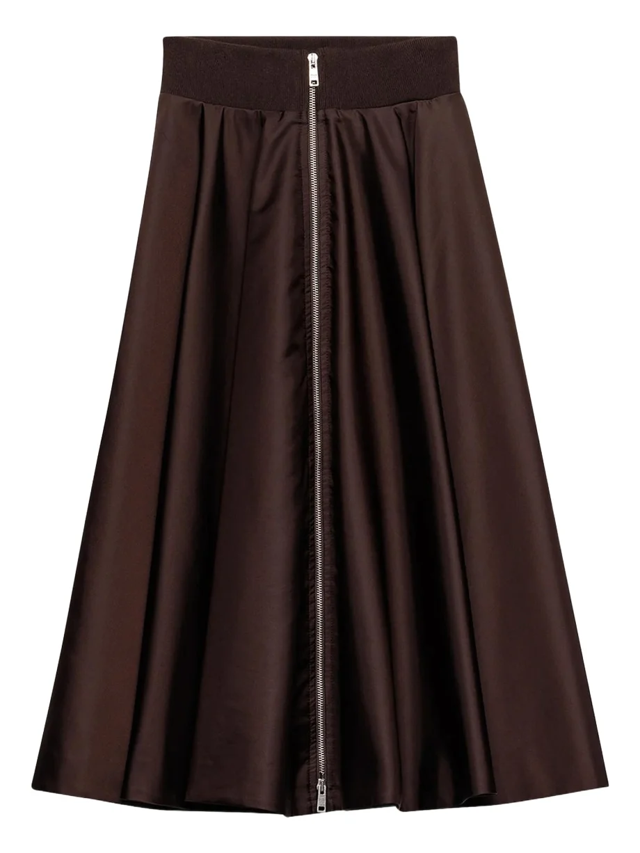 Prada Re-Nylon Zip-Front Midi Skirt