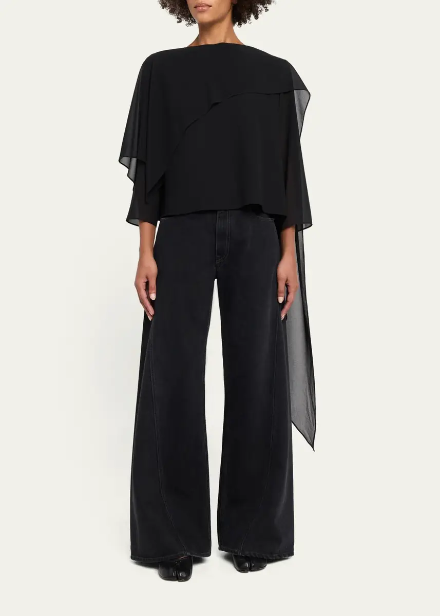 Maison Margiela Asymmetric Draped Chiffon Top | Thumbnail 2 Maison Margiela Asymmetric Draped Chiffon Top | Thumbnail 2