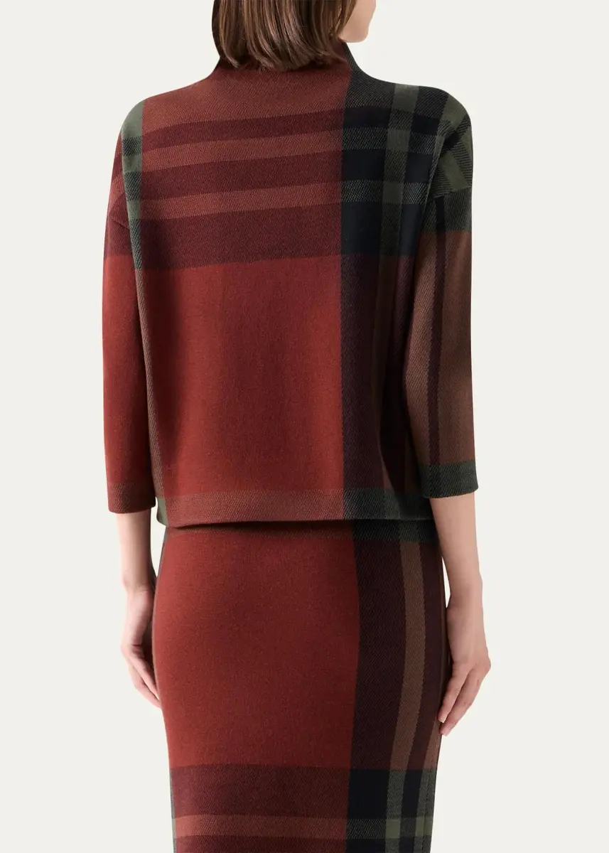 Akris punto Jacquard Check Boxy Sweater | Thumbnail 3