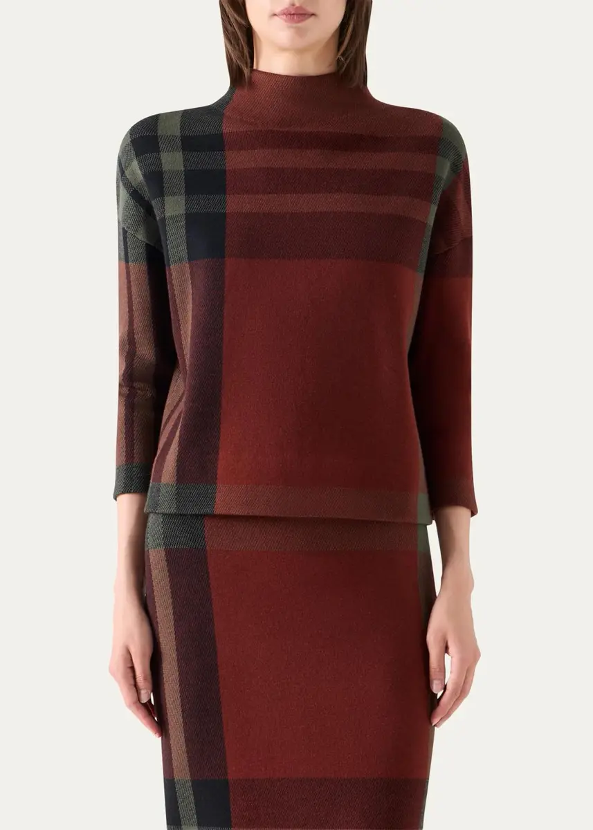Akris punto Jacquard Check Boxy Sweater | Thumbnail 4