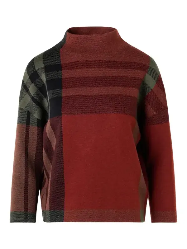 Akris punto Jacquard Check Boxy Sweater