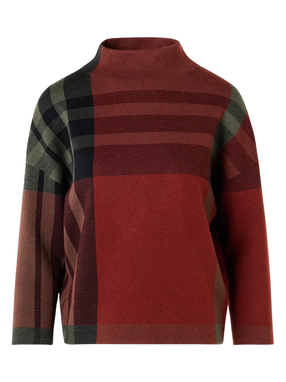 Akris punto Jacquard Check Boxy Sweater