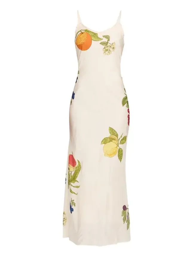 Athens Nine Fruit Bias-Cut Slip Dress