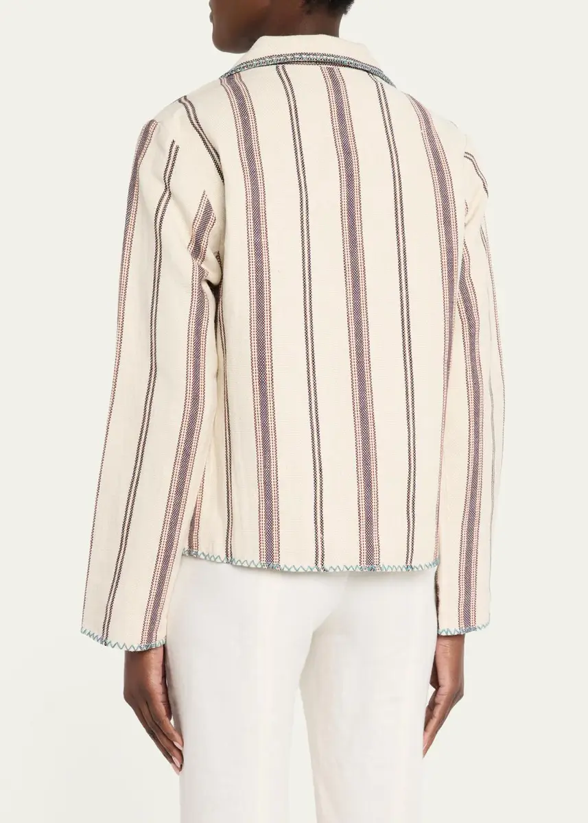 ALIX OF BOHEMIA Francis Striped Linen-Cotton Jacket | Thumbnail 3