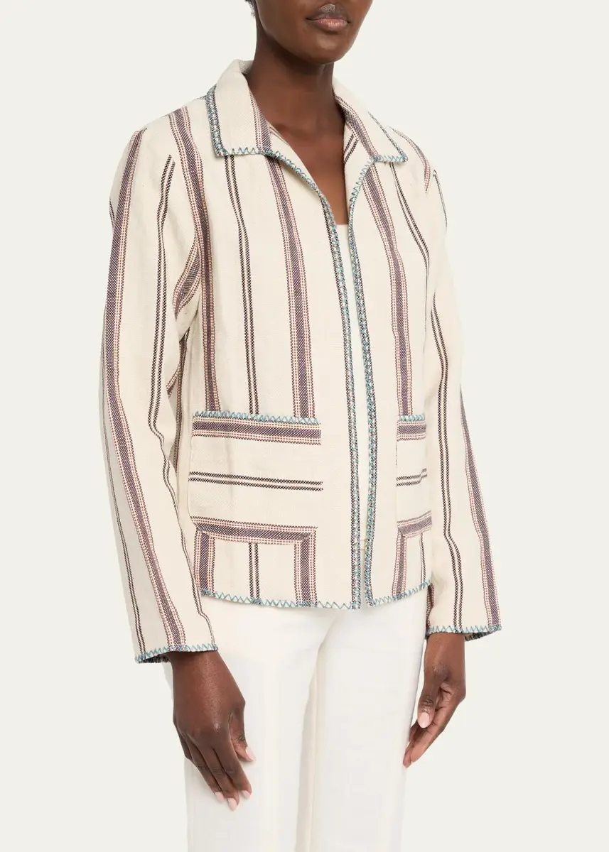 ALIX OF BOHEMIA Francis Striped Linen-Cotton Jacket | Thumbnail 4