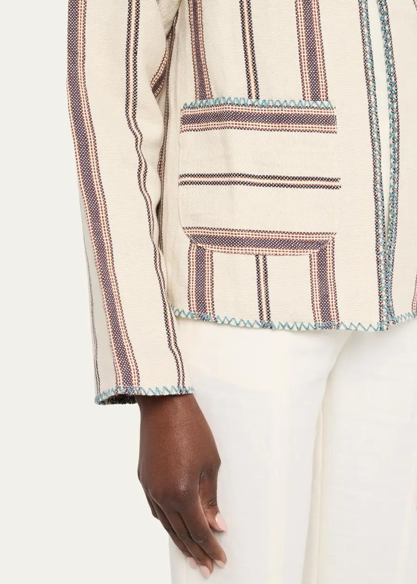 ALIX OF BOHEMIA Francis Striped Linen-Cotton Jacket | Thumbnail 5