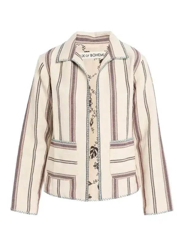 Francis Striped Linen-Cotton Jacket Francis Striped Linen-Cotton Jacket