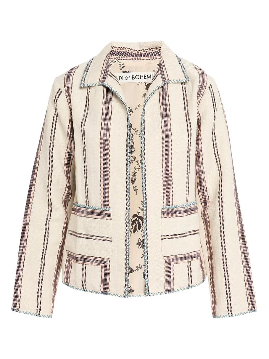ALIX OF BOHEMIA Francis Striped Linen-Cotton Jacket