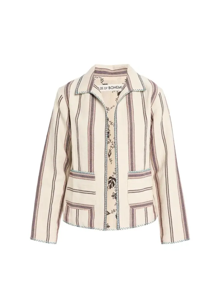 Francis Striped Linen-Cotton Jacket Francis Striped Linen-Cotton Jacket