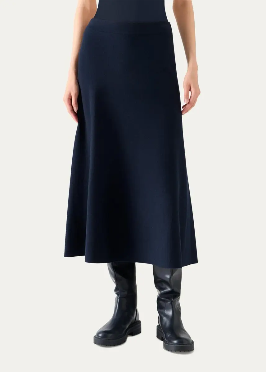 Akris punto Stretch-Wool A-Line Midi Skirt | Thumbnail 2 Akris punto Stretch-Wool A-Line Midi Skirt | Thumbnail 2