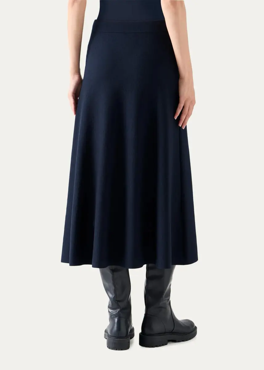 Akris punto Stretch-Wool A-Line Midi Skirt | Thumbnail 3 Akris punto Stretch-Wool A-Line Midi Skirt | Thumbnail 3