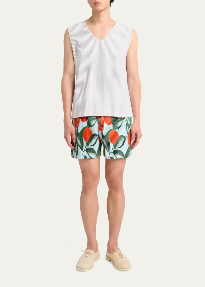 Homme Plissé Issey Miyake Men's Pleated Pull-On Shorts | Thumbnail 2 Homme Plissé Issey Miyake Men's Pleated Pull-On Shorts | Thumbnail 2