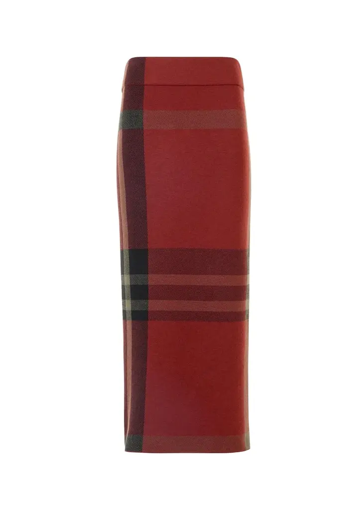 Akris punto Jacquard-Check Stretch-Modal Midi Skirt | Image 1 Akris punto Jacquard-Check Stretch-Modal Midi Skirt | Image 1