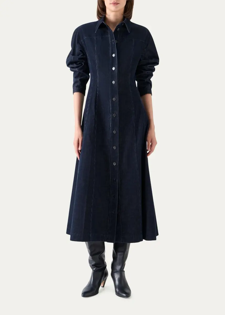 Akris punto Changent Micro Corduroy Midi Dress | Thumbnail 4