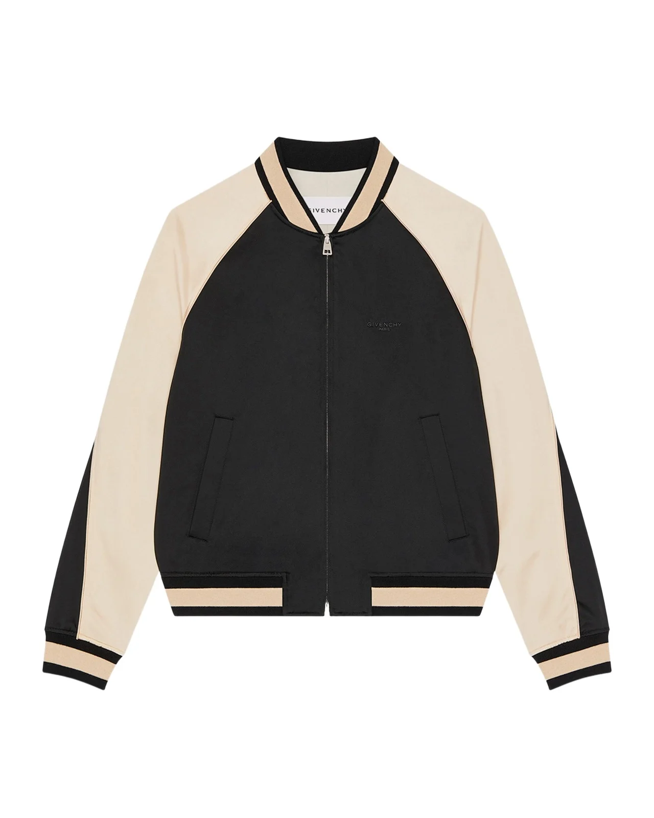 Givenchy Men's Satin Rhinestone-Logo Bomber Jacket