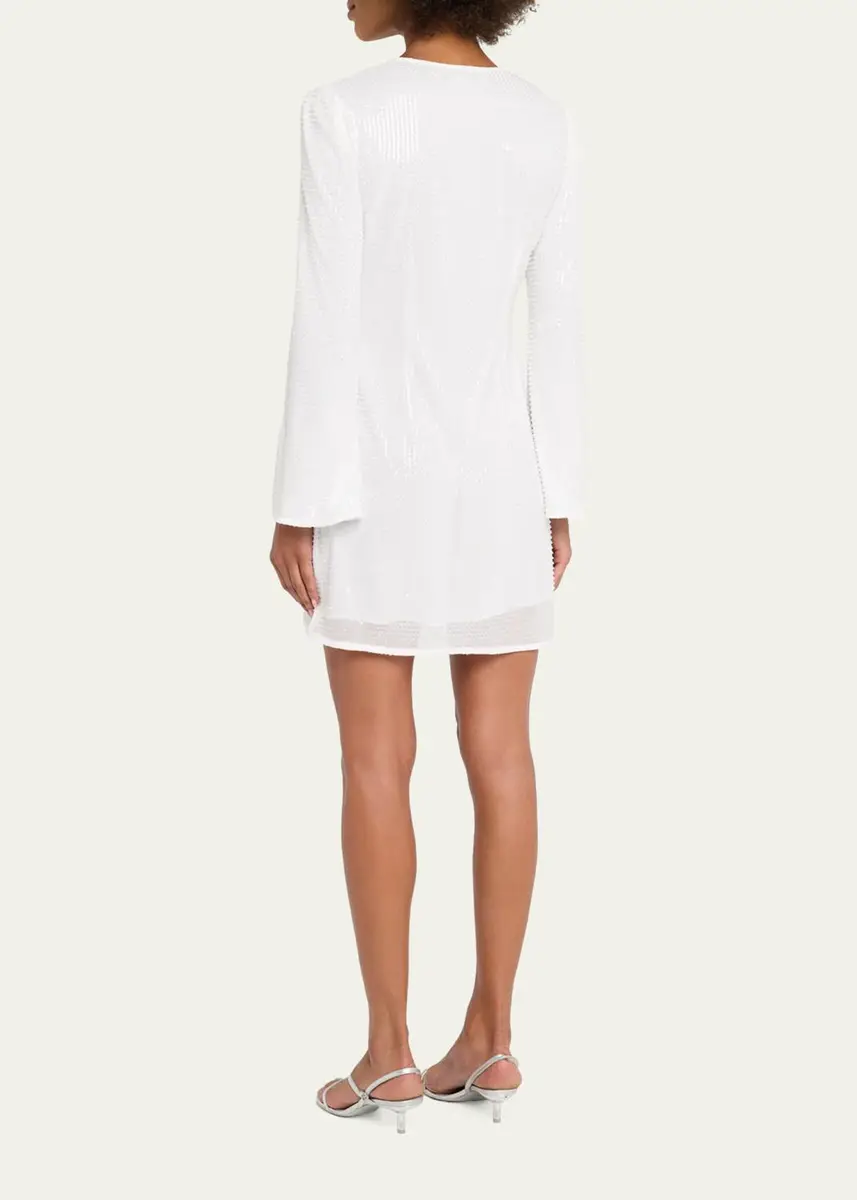 Toccin Raine Sequined Flared-Sleeve Mini Dress Coverup | Thumbnail 3 Toccin Raine Sequined Flared-Sleeve Mini Dress Coverup | Thumbnail 3