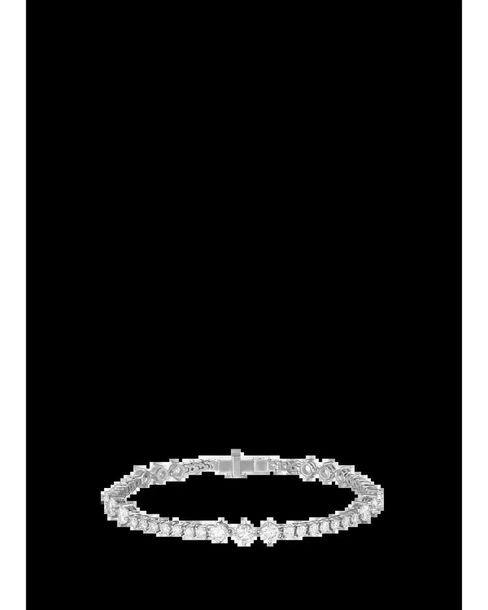 Melissa Kaye 18K White Gold Stella Triplet Station Diamond Tennis Bracelet | Thumbnail 2