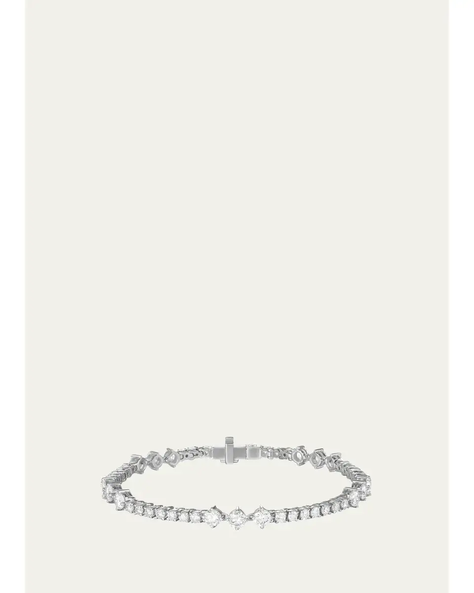 Melissa Kaye 18K White Gold Stella Triplet Station Diamond Tennis Bracelet | Image 1 Melissa Kaye 18K White Gold Stella Triplet Station Diamond Tennis Bracelet | Image 1
