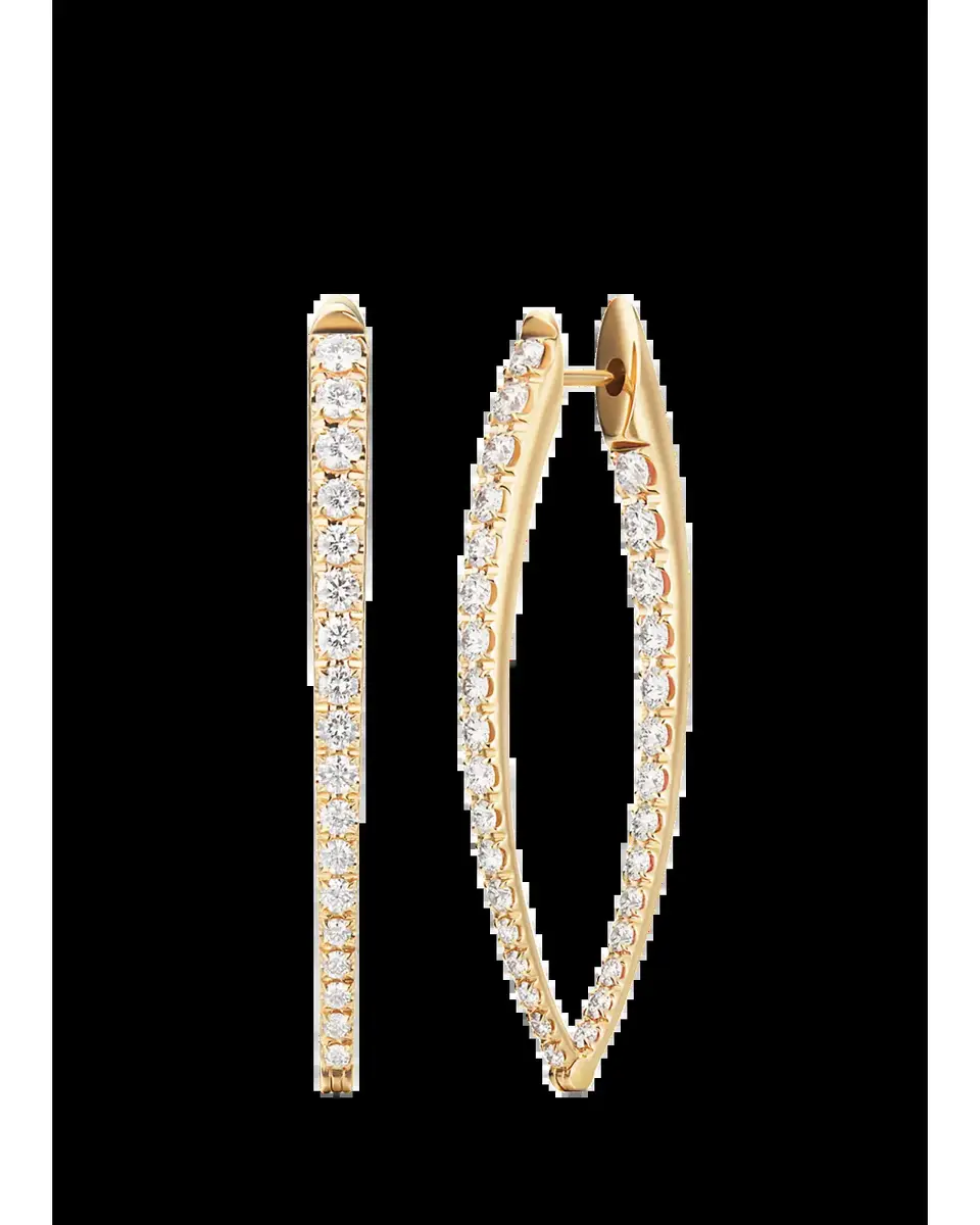 Melissa Kaye 18K Yellow Gold Cristina Earrings with Pave Diamonds | Thumbnail 2 Melissa Kaye 18K Yellow Gold Cristina Earrings with Pave Diamonds | Thumbnail 2