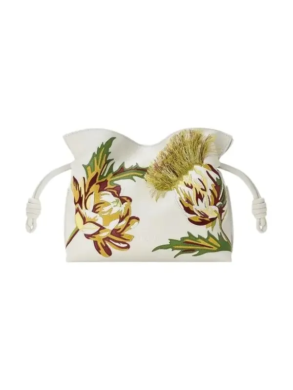 Loewe x Paula's Ibiza Flamenco Artichoke Leather Clutch Bag