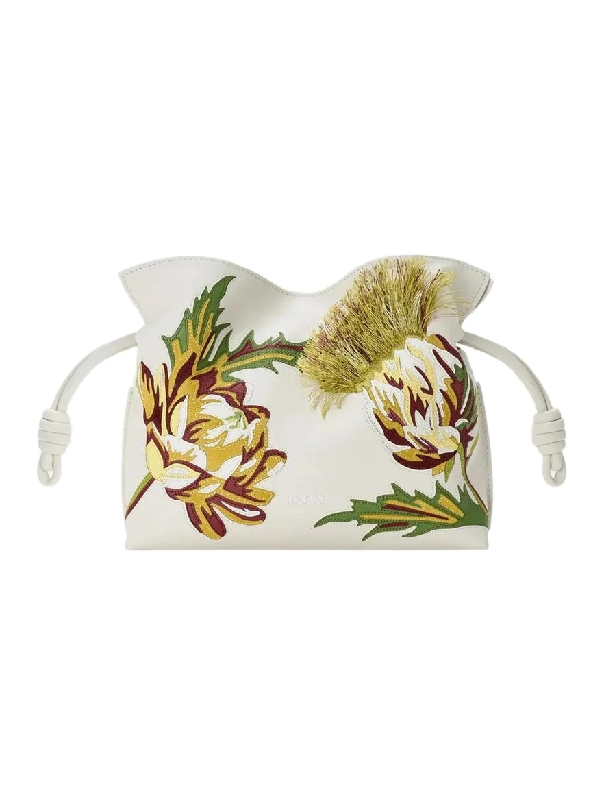 Loewe x Paula's Ibiza Flamenco Artichoke Leather Clutch Bag