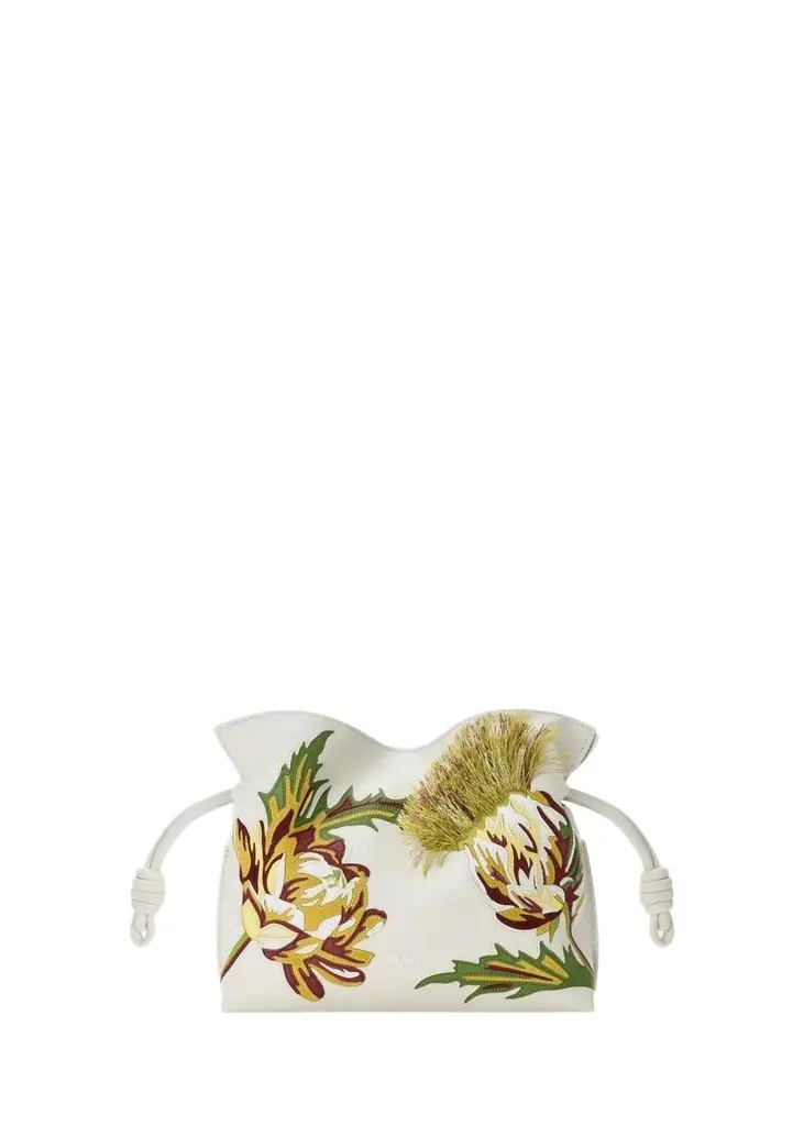 Loewe x Paula's Ibiza Flamenco Artichoke Leather Clutch Bag