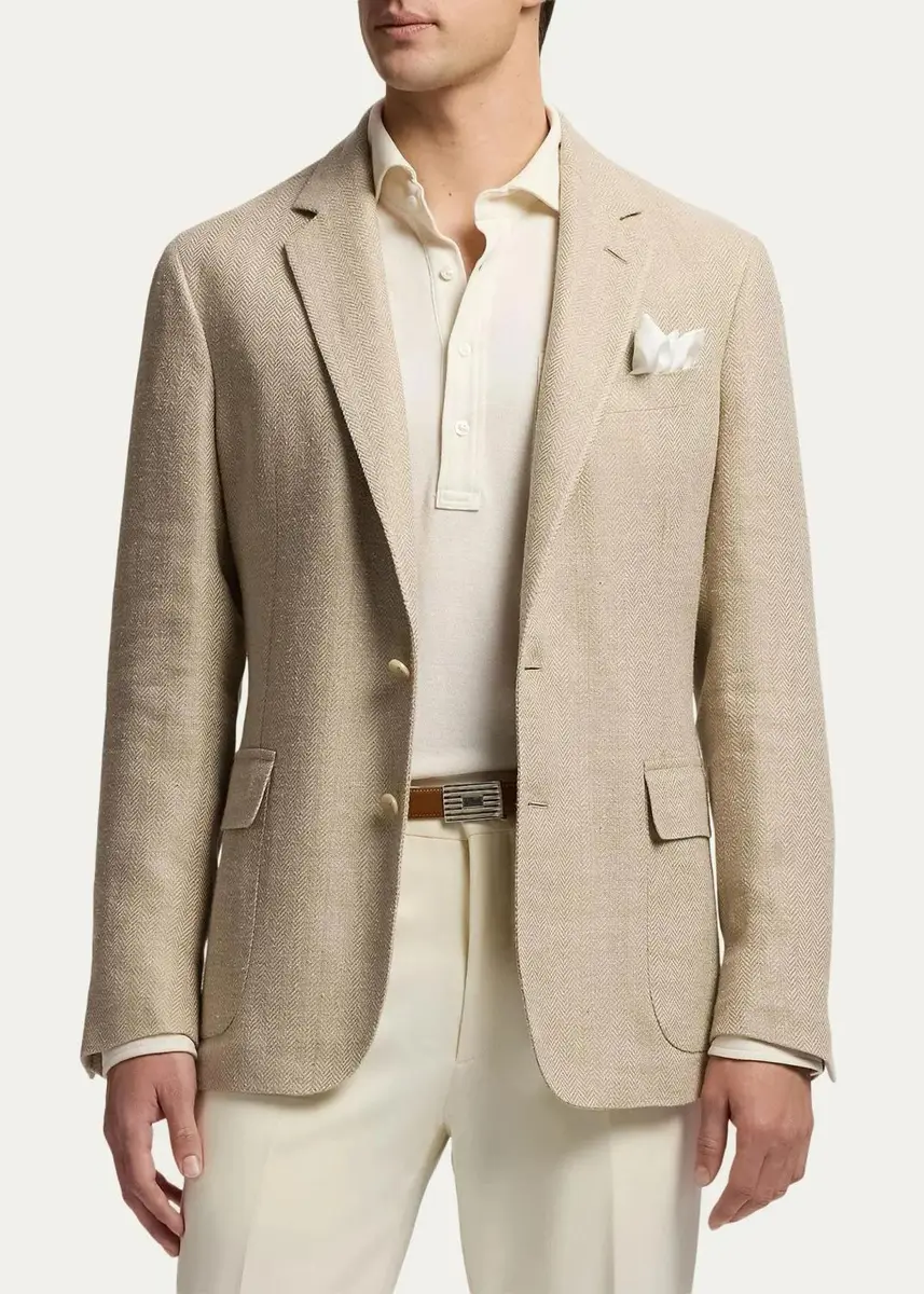 Ralph Lauren Purple Label Men's Hadley Hand-Tailored Herringbone Sport Jacket | Thumbnail 4 Ralph Lauren Purple Label Men's Hadley Hand-Tailored Herringbone Sport Jacket | Thumbnail 4