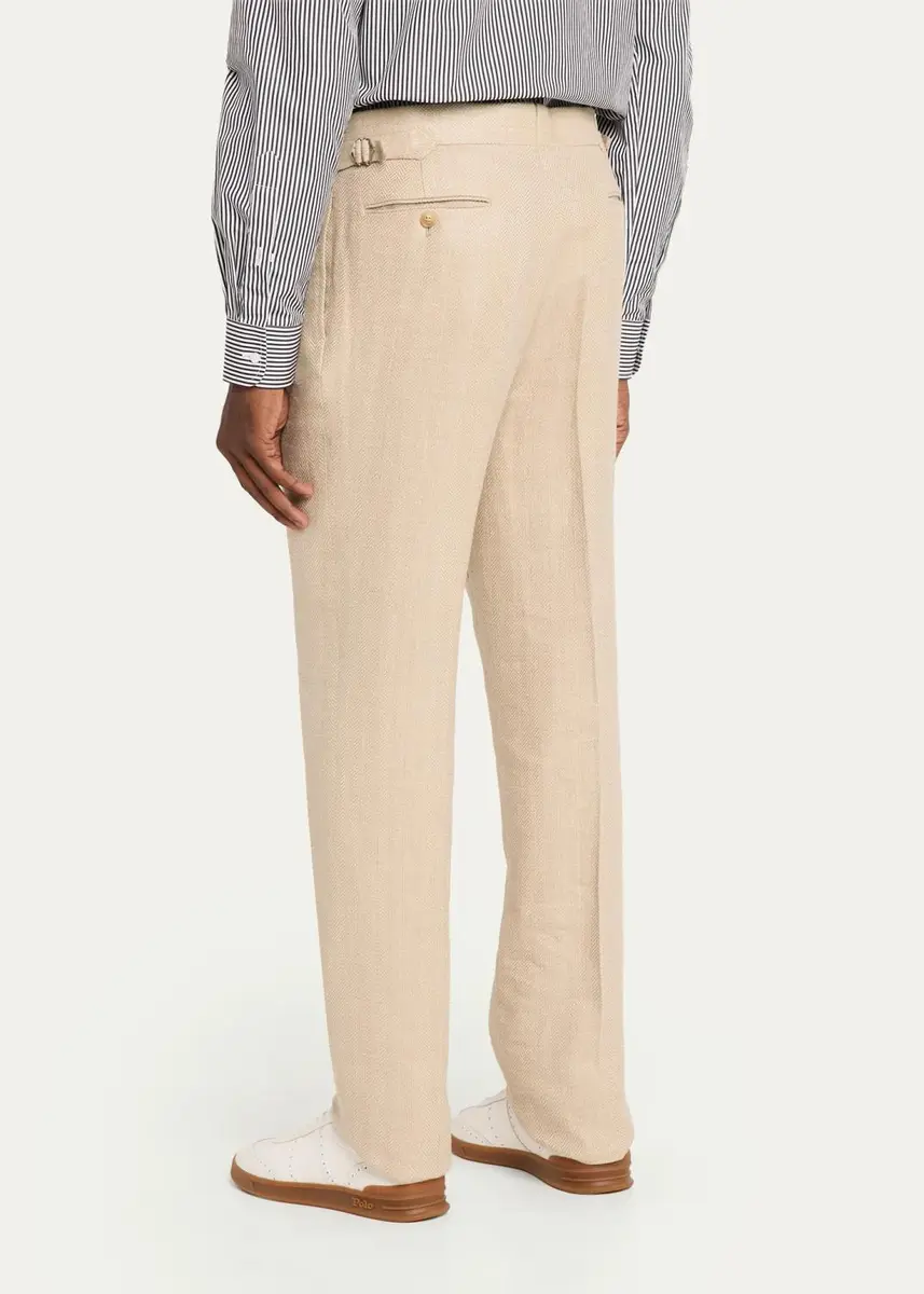 Ralph Lauren Purple Label Men's Pleated Tapered-Leg Trousers | Thumbnail 3 Ralph Lauren Purple Label Men's Pleated Tapered-Leg Trousers | Thumbnail 3