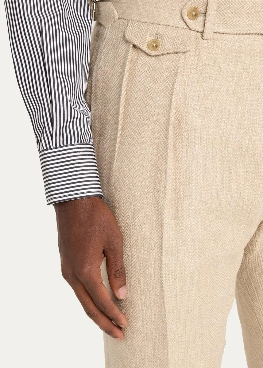 Ralph Lauren Purple Label Men's Pleated Tapered-Leg Trousers | Thumbnail 5 Ralph Lauren Purple Label Men's Pleated Tapered-Leg Trousers | Thumbnail 5