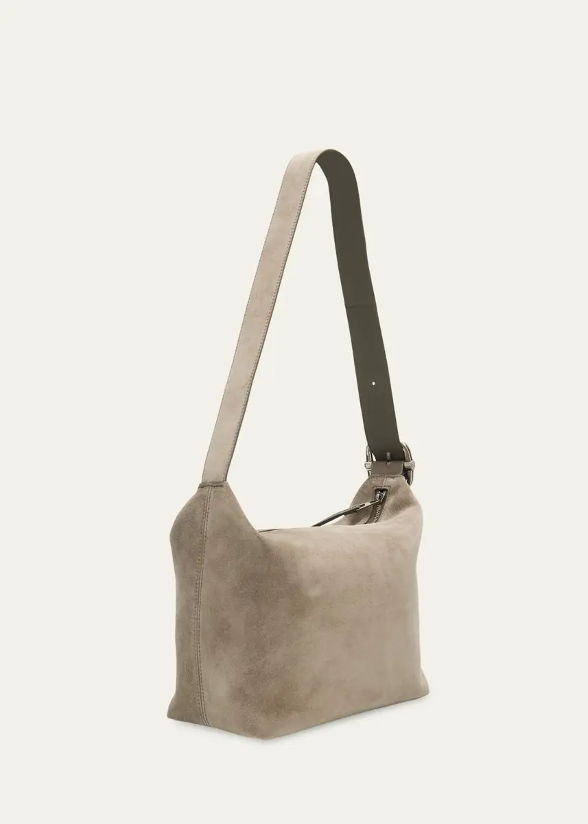 Loewe Men's Loop Medium Hobo Bag in Suede | Thumbnail 3