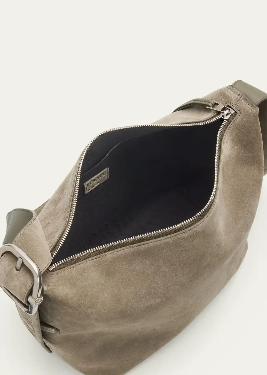 Loewe Men's Loop Medium Hobo Bag in Suede | Thumbnail 4