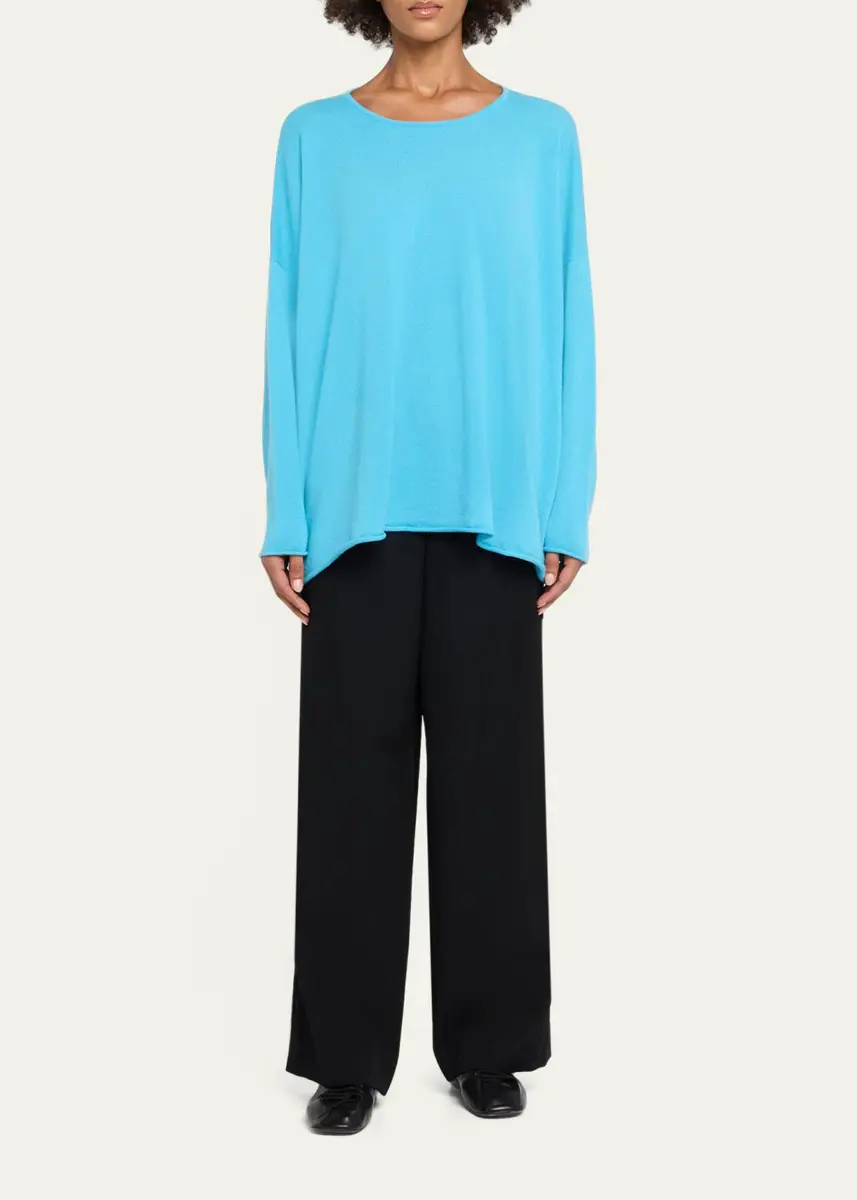 Eskandar Cashmere A-Line Bateau Neck Sweater - Long | Thumbnail 2 Eskandar Cashmere A-Line Bateau Neck Sweater - Long | Thumbnail 2