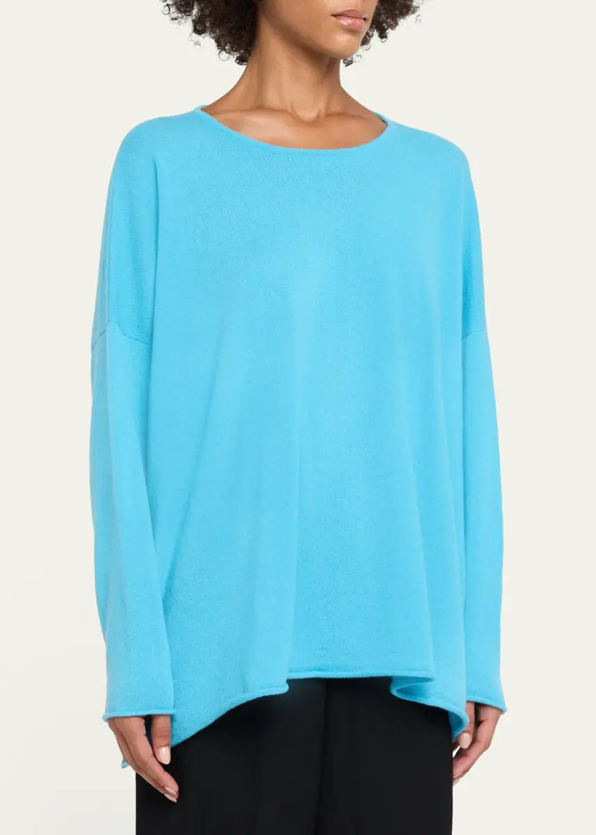 Eskandar Cashmere A-Line Bateau Neck Sweater - Long | Thumbnail 4 Eskandar Cashmere A-Line Bateau Neck Sweater - Long | Thumbnail 4